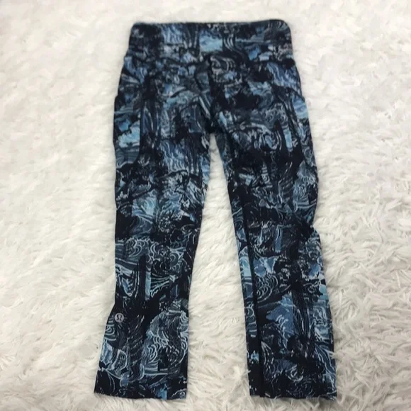 Lululemon Fast & Free Crop II *Nulux 19" Eternal Wave Starlight Black - Picture 4 of 5